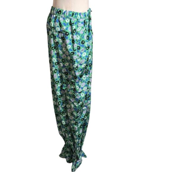 Diane Von Furstenberg Blue and Green Nylon Bloomers Pants NWT - Picture 4 of 8